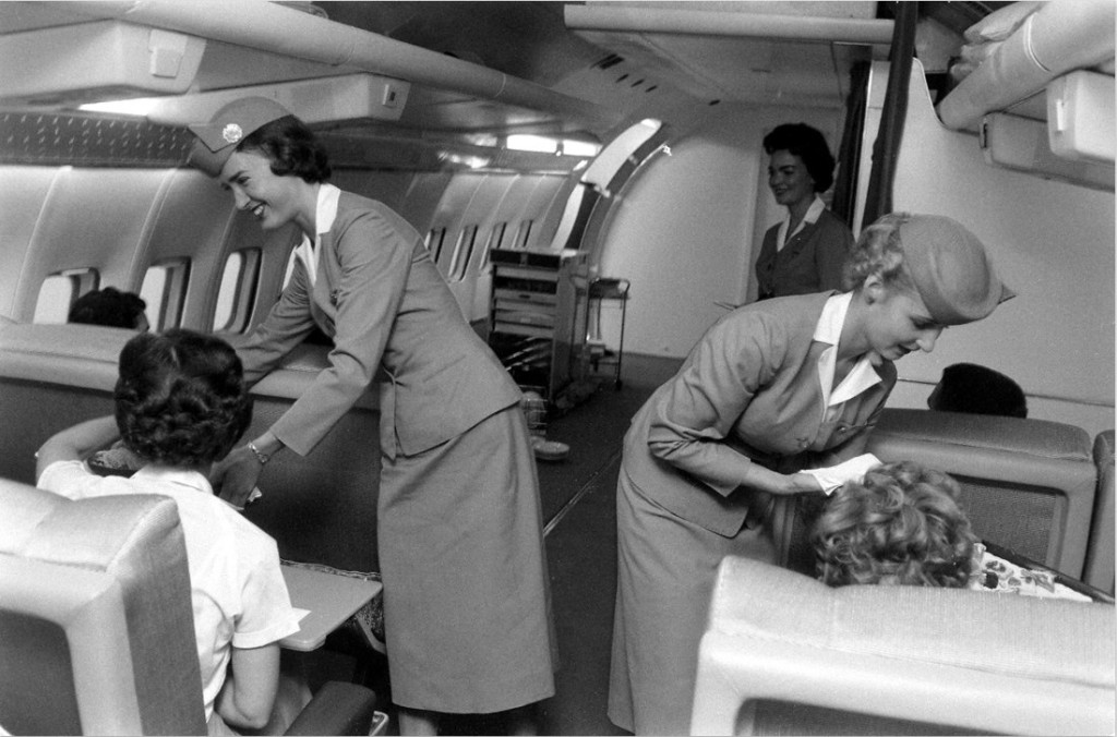 1950s Pan Am Stewardesses in Training as Instructor looks on | Clipper Crew